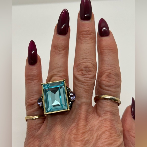 Vintage Heidi Daus Conscious Coupling Aqua Ring - Picture 9 of 9